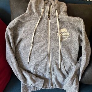 Roots salt and pepper zip hooded sweater